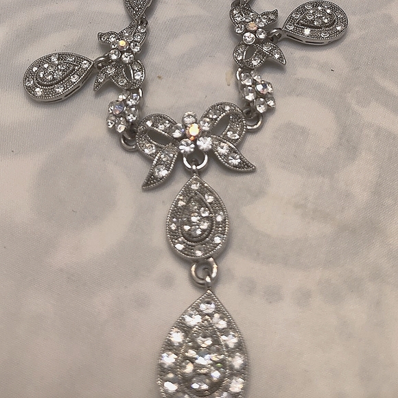 Crystal 15" Rhinestone Bridal Necklace - Picture 2 of 5